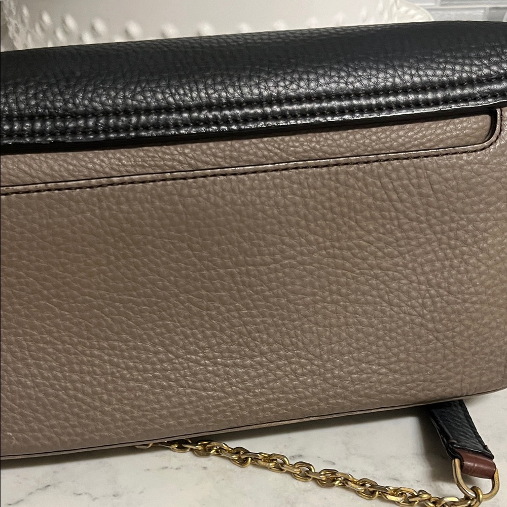 MCM Tricolor Leather Chain Shoulder Bag - Black, Taupe & Brown - Picture 3 of 13
